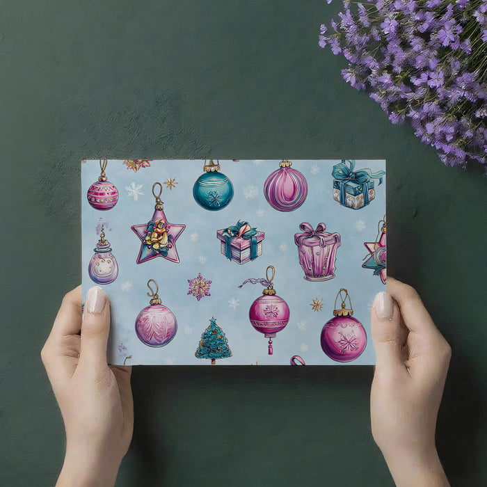 Whimsical Pink and Teal Ornament Pattern Wallpaper | Watercolor Style, Feminine Colors, Sparkling