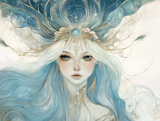 Feminine Zodiac - Inspired Mural Wallpaper | Soft Tones, Ornate Details