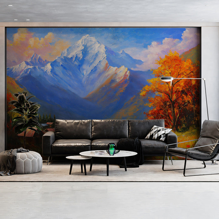Autumn Mountain Vista Mural Wallpaper