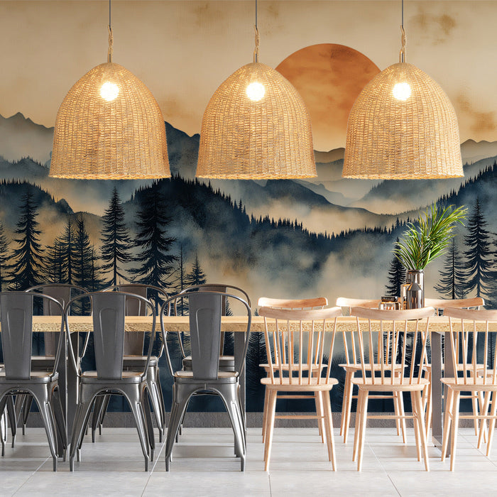 Woven - Light Mountain Mural Wallpaper