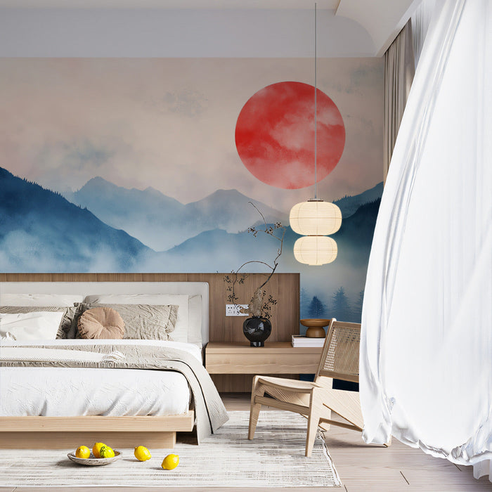 Crimson - Sun Mountain Reverie Mural Wallpaper