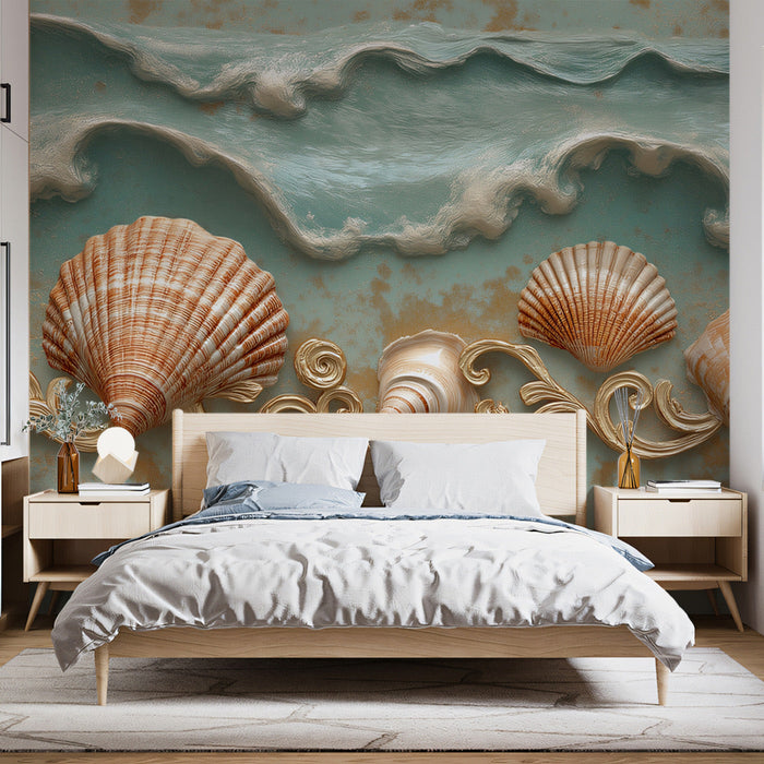 Coastal Reverie Shell Mural Wallpaper