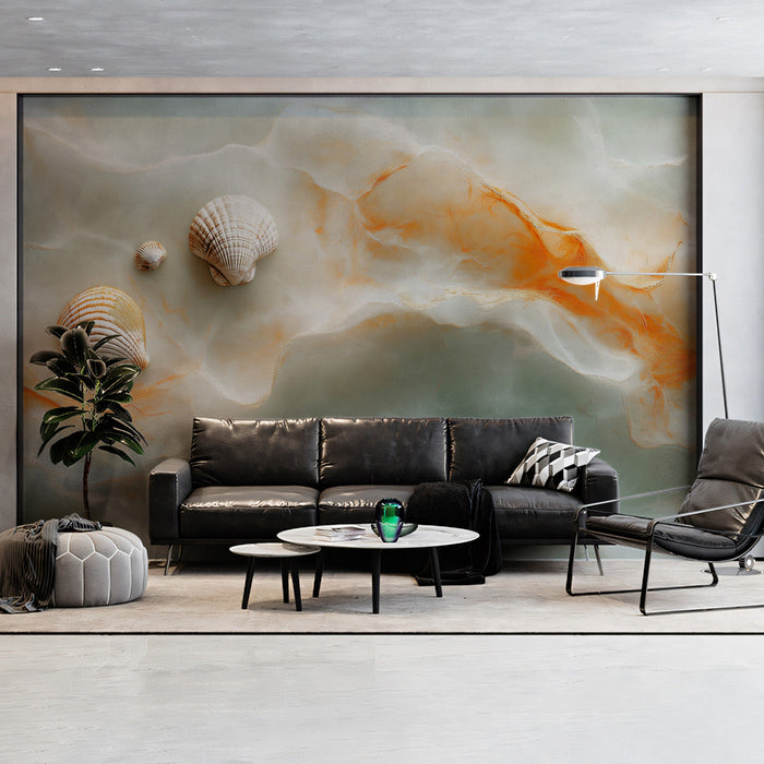 Seashell - Infused Marble Mural Wallpaper