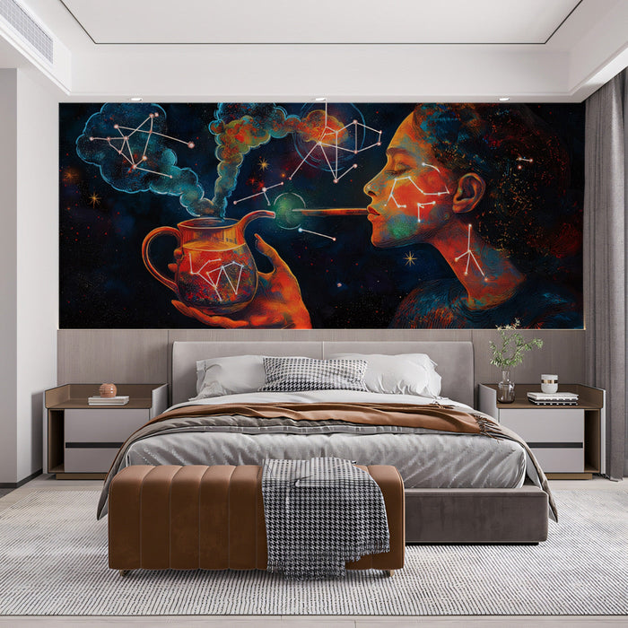 Cosmic Tea Party Mural Wallpaper