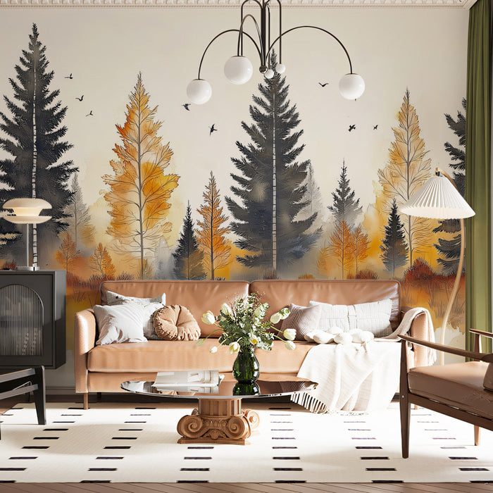 Autumn Woodland Mural Wallpaper