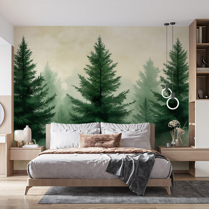 Pine Forest Tranquility Mural Wallpaper