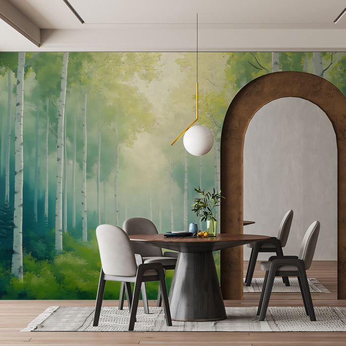 Birch Forest Glade Mural Wallpaper
