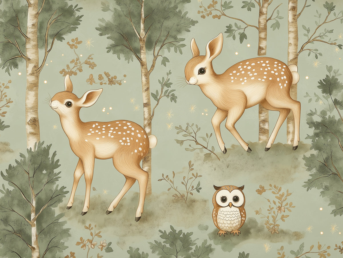 Whimsical Woodland Wonders Mural Wallpaper