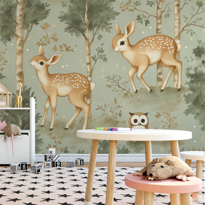Whimsical Woodland Wonders Mural Wallpaper