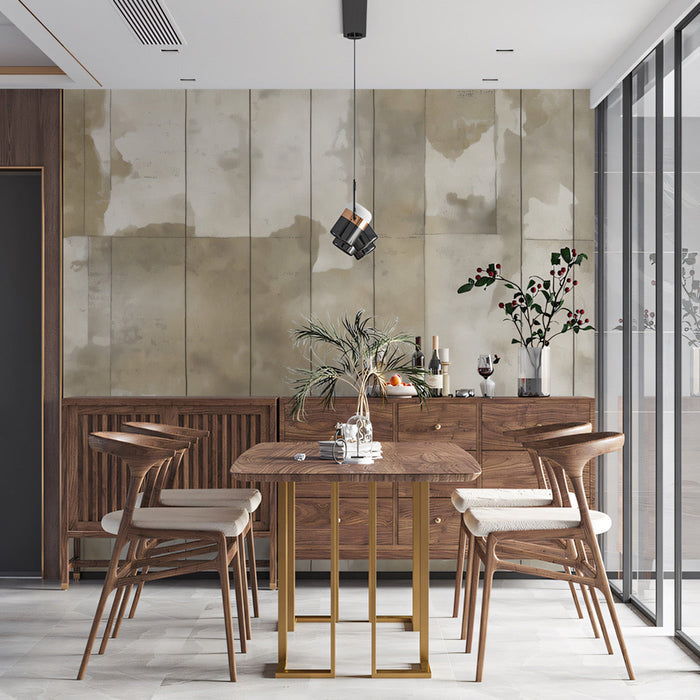 Beige and Brown Mural Wallpaper | Beige, Brown with Dining Set