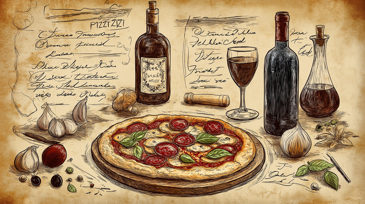 Italian Cuisine Mural Wallpaper | Earthy Tones in Seating Area