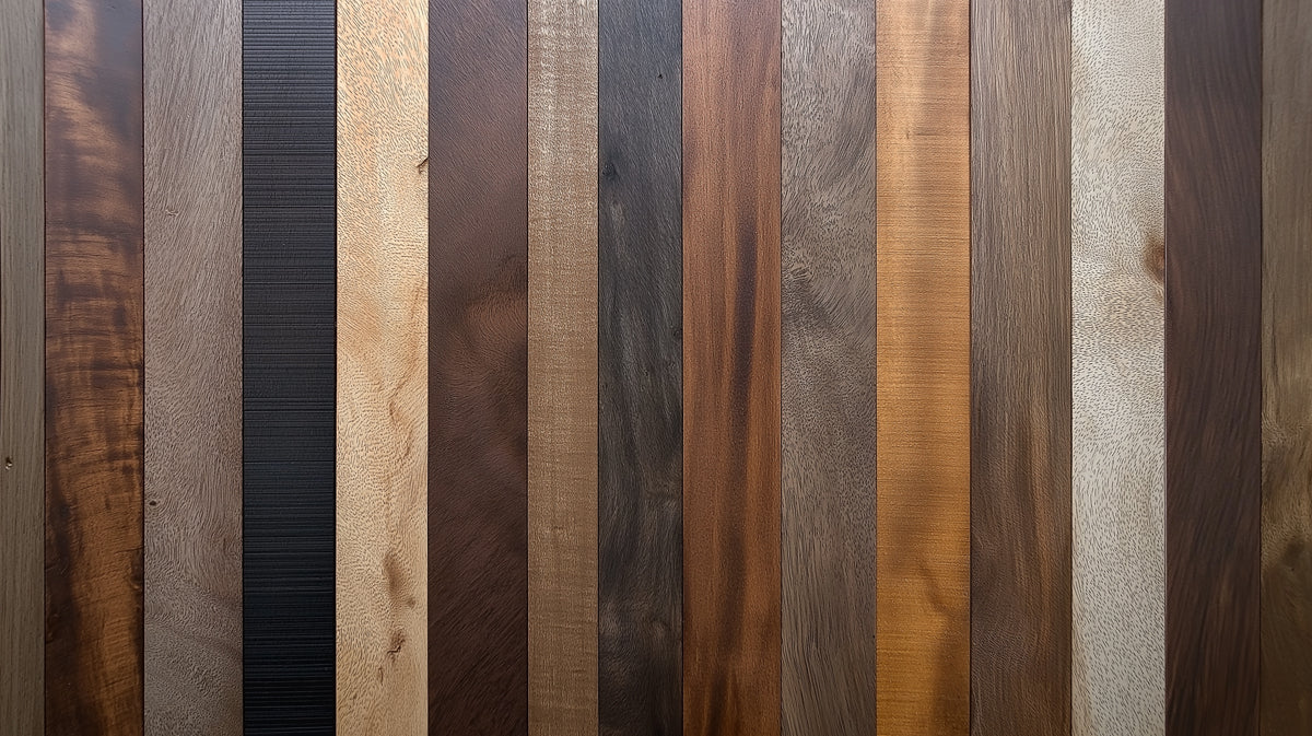 Multicolored Wood Plank Mural Wallpaper | Earthy Tones in Seating Area