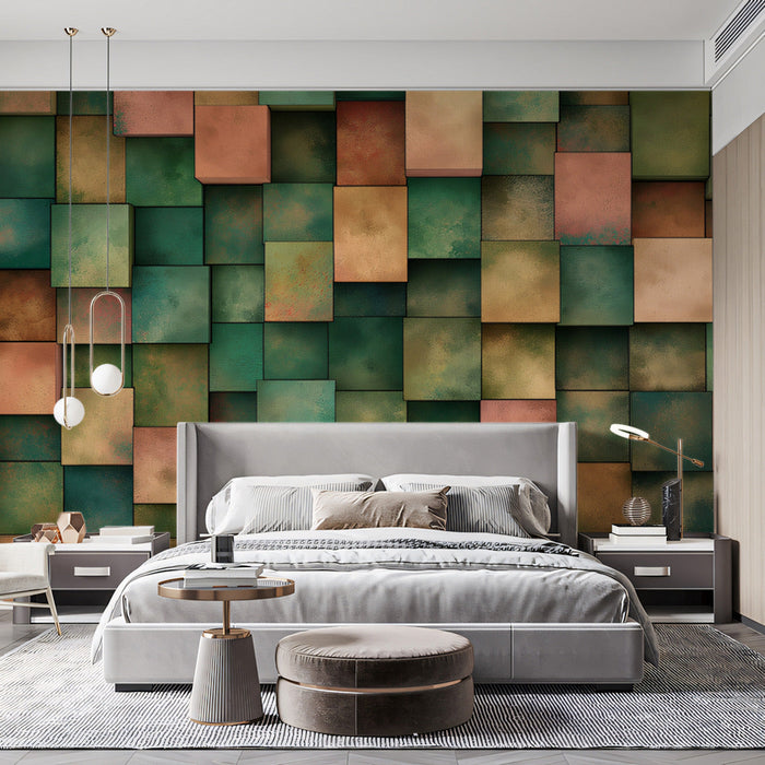 Wheat Field Mural Wallpaper | Golden - Brown Tones in Bedroom