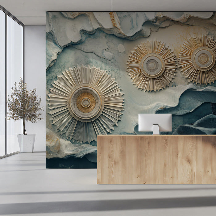 Abstract Geometric Mural Wallpaper | Modern and minimalistic decor in Office Reception