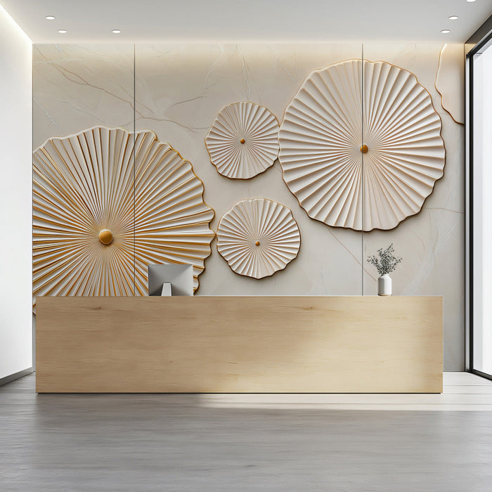 Radiating Disc Mural Wallpaper | Modern and minimalist design in Office Reception
