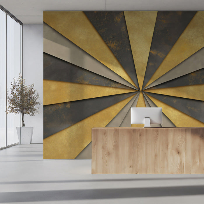 Radiating Stripes Mural Wallpaper | Modern and minimalist deco in Office Reception