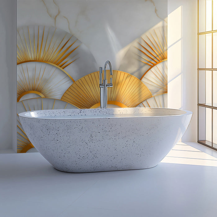 Fan Pattern Mural Wallpaper | Modern and luxury design in Bathroom