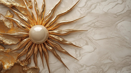 Large Sunburst Mural Wallpaper in Office | Modern and elegant design