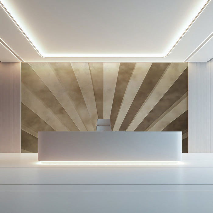 Geometric Fan Mural Wallpaper in Reception | modern and minimalist with an artistic touch