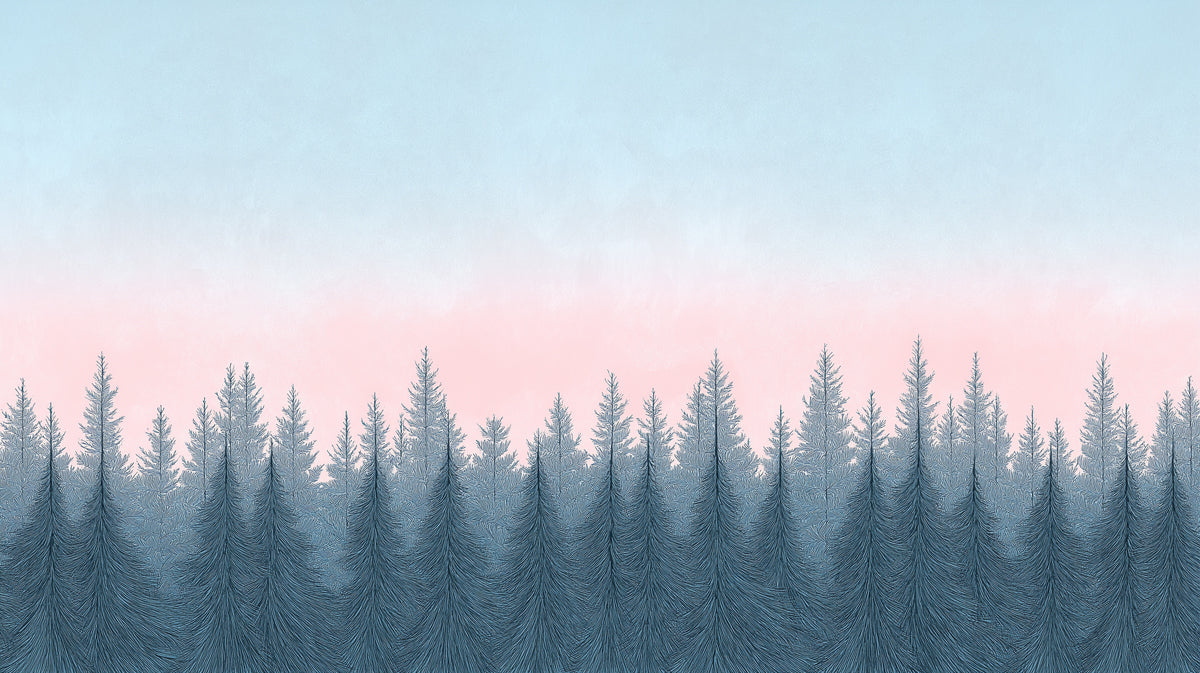 Scenic Landscape Mural in Home Office | Modern and nature design wich the minimalistic d¨¦cor