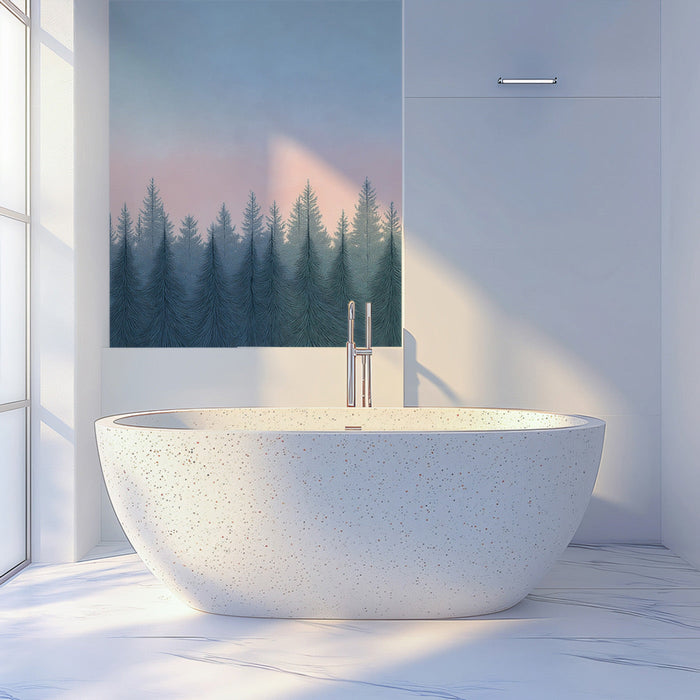 Scenic Landscape Mural in Home Office | Modern and nature design wich the minimalistic d¨¦cor