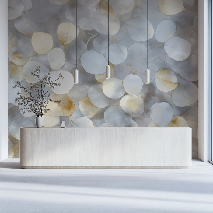 Eucalyptus - inspired Mural in Reception | Modern and minimalist design