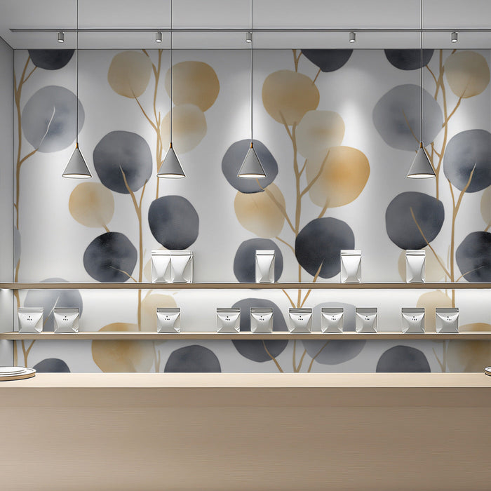Abstract Leaf Mural in Retail Space | Modern and contemporary design