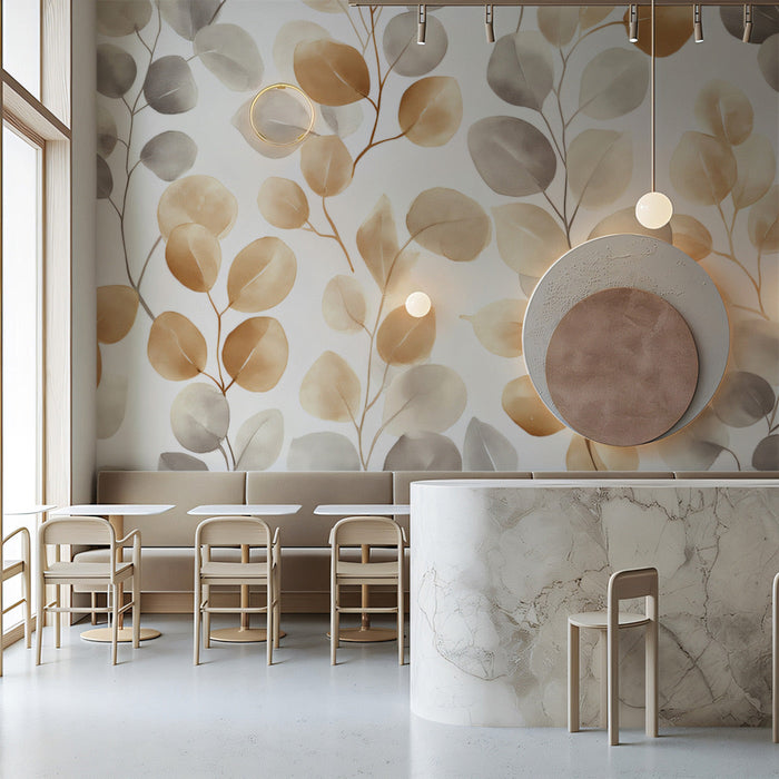 Abstract Leaf Mural in Retail Space | Modern and contemporary design