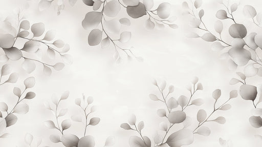 Monochromatic Leaf Mural in Bathroom | Modern and minimalist decor