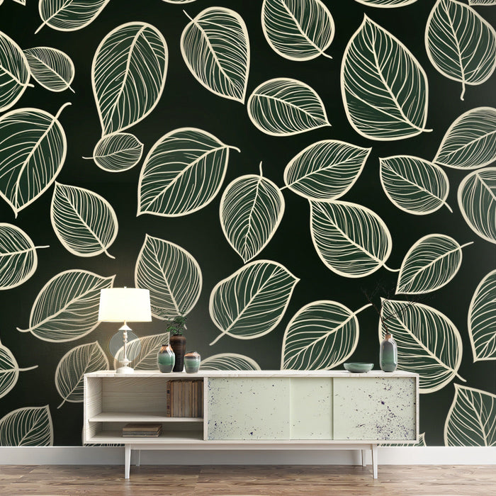 Line - Modern Artistic Mural in Living Area