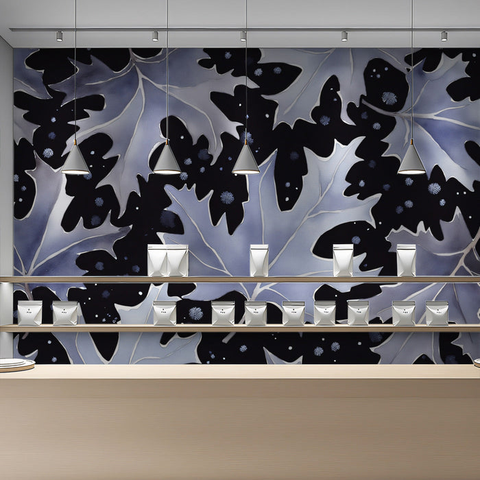 Leaf Motif Mural Wallpaper | Modern Deco
