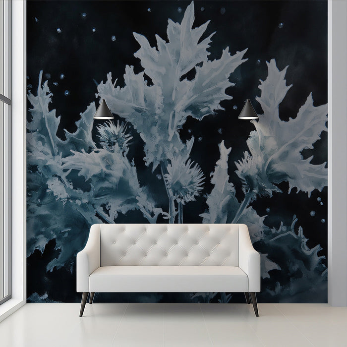 Leaf Motif Mural Wallpaper | Modern Deco