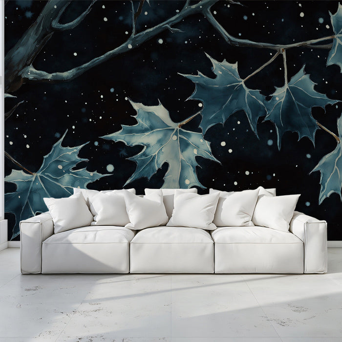 Leaf Motif Mural Wallpaper | Modern Deco