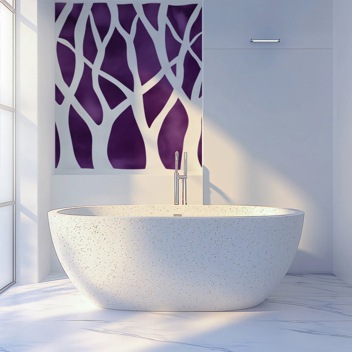 Abstract Purple Branches Mural Wallpaper | Contemporary