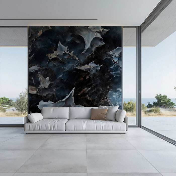 Dark Abstract Texture Mural Wallpaper | Modern Artistic Decoration