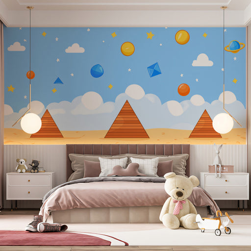 Children¡¯s Space Pyramid Mural Wallpaper | Playful Kids
