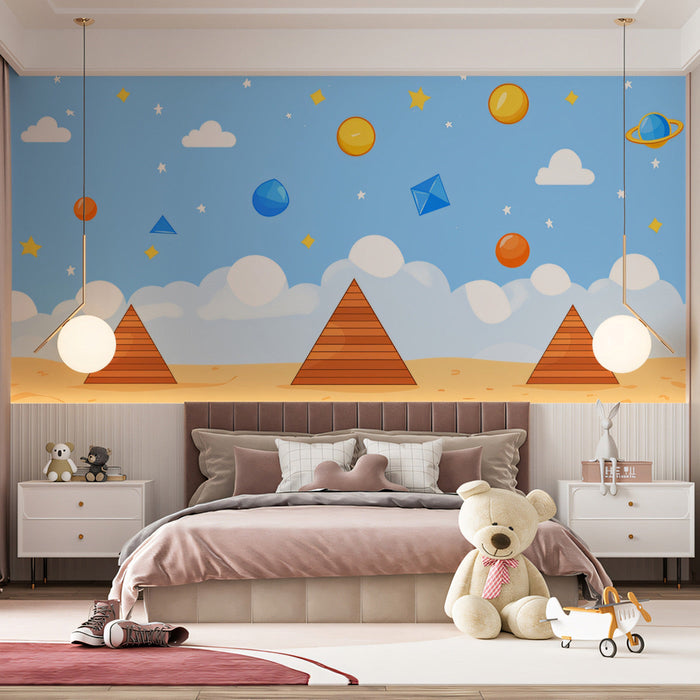 Children¡¯s Space Pyramid Mural Wallpaper | Playful Kids