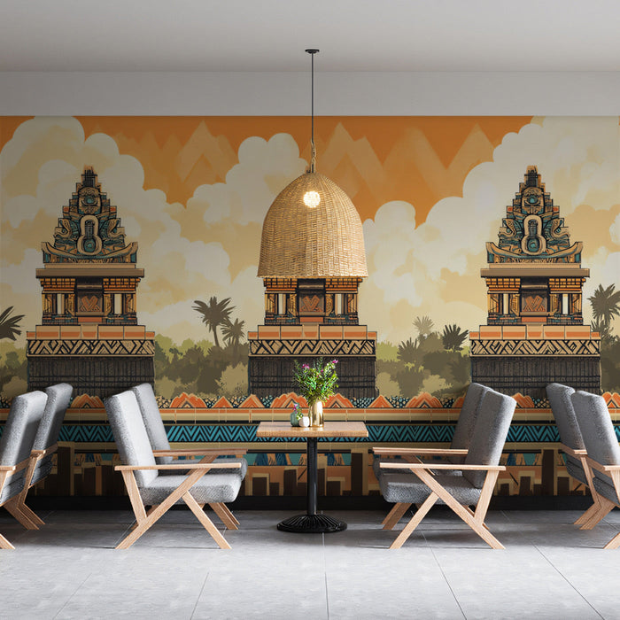 Balinese Temple Cultural Mural Wallpaper | Tropical Cultural Decoration