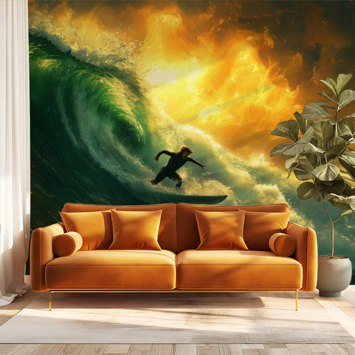 Surfing Wave Dynamic Mural Wallpaper Decoration