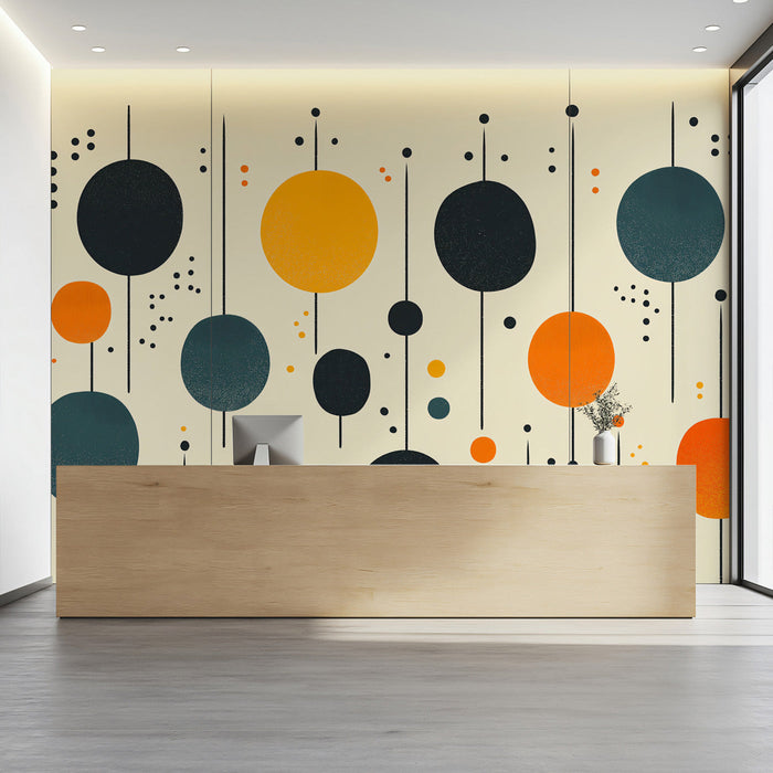 Geometric Circles Office Mural Wallpaper Decoration
