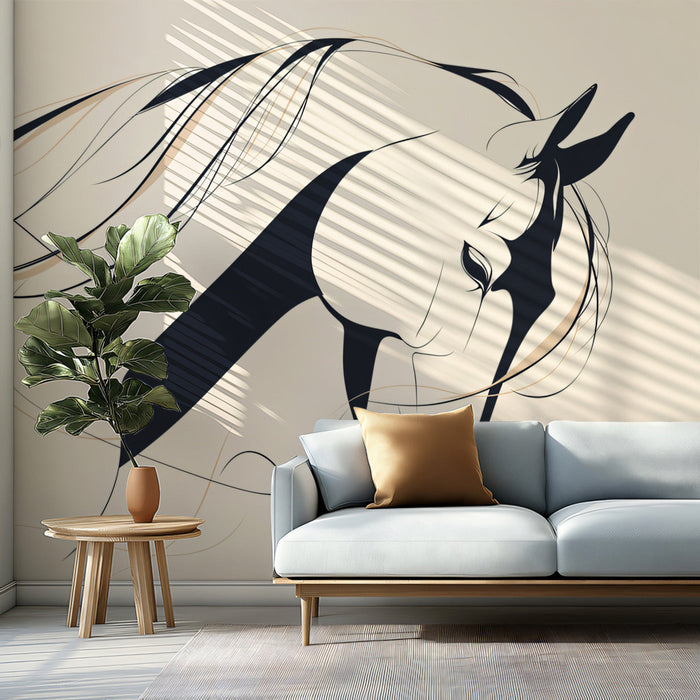 Horse Silhouette Art Mural Wallpaper