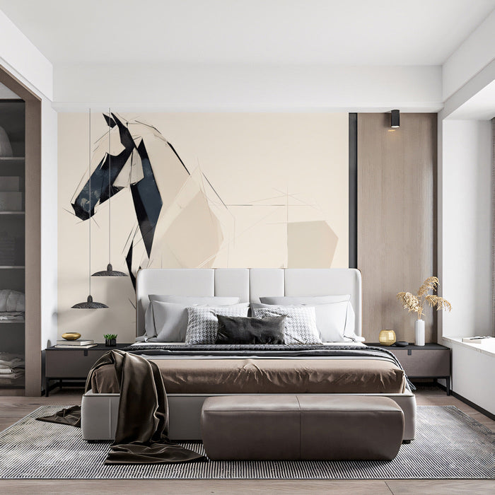 Geometric Horse Bedroom Mural Wallpaper