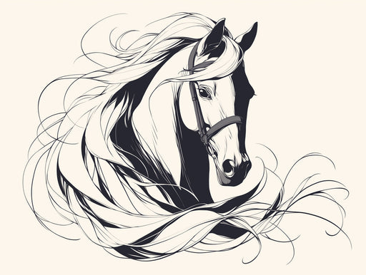 Monochrome Horse in Arch Mural Wallpaper | Contemporary Minimalist Decoration