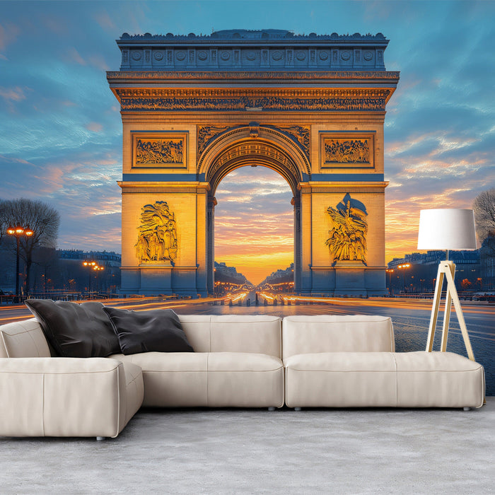Arc de Triomphe Cityscape Mural Wallpaper | Grand Urban Decoration