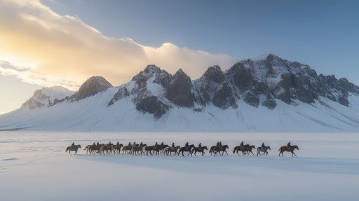 Snow Mountain Riders Mural Wallpaper | Grand Professional Decoration