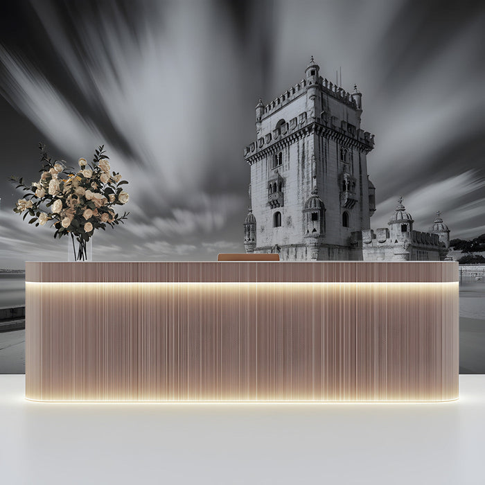 Tower with Dynamic Sky Mural Wallpaper | Dramatic Modern Decoration