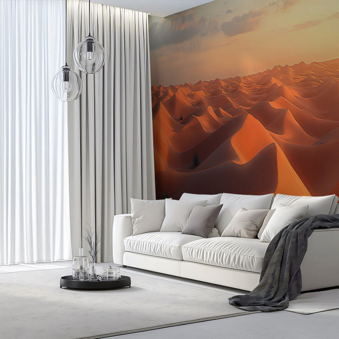 Desert Sunset Glow Mural Wallpaper | Warm Inviting Decoration