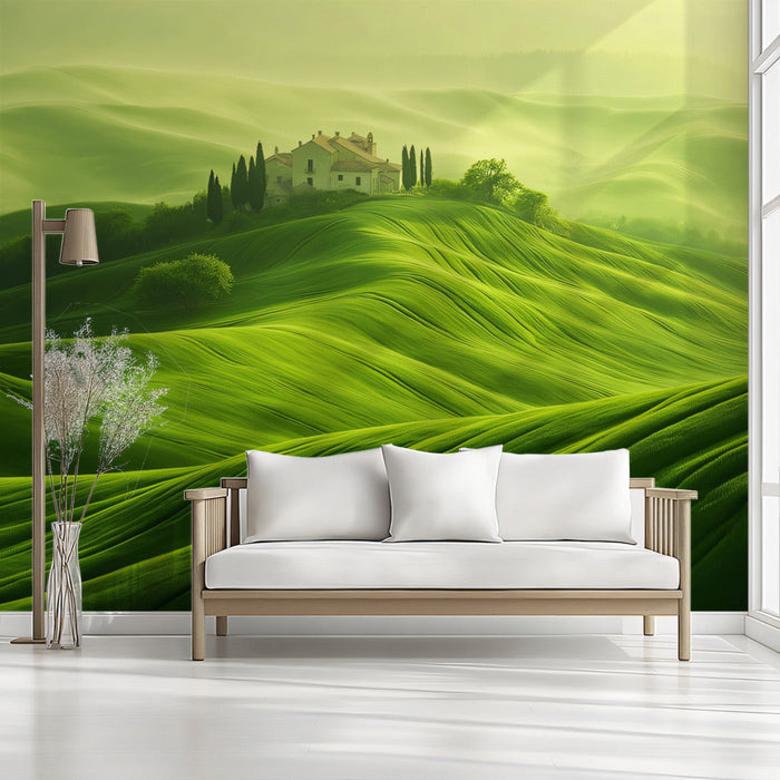 Rolling Green Hills Mural Wallpaper | Tranquil Natural Decoration