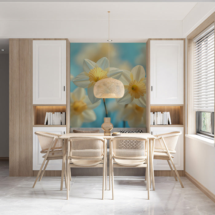 Daffodil Dining Mural Wallpaper | Elegant Fresh Decoration