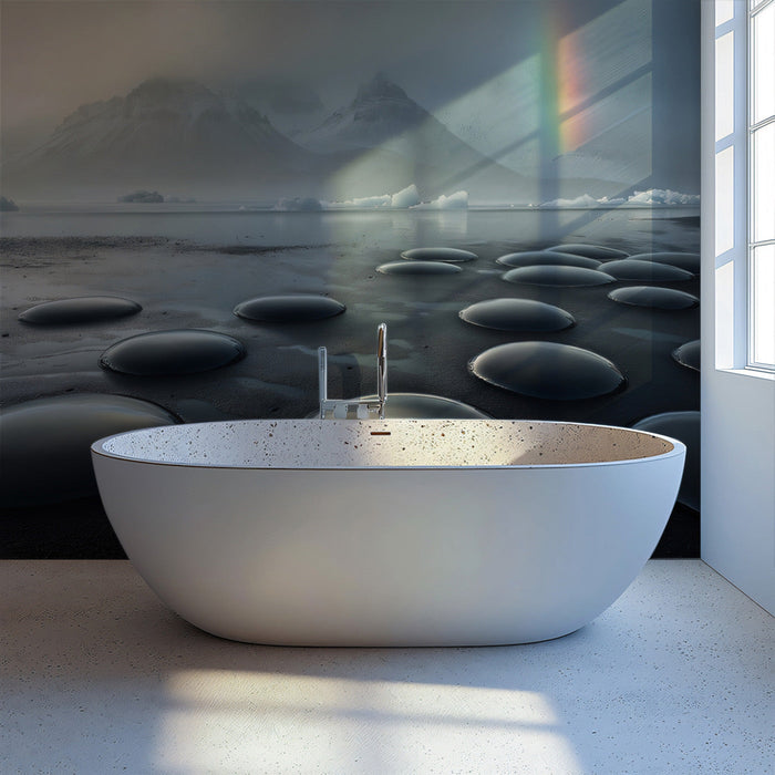 Arctic Lake Bathroom Mural Wallpaper | Serene Cool Decoration